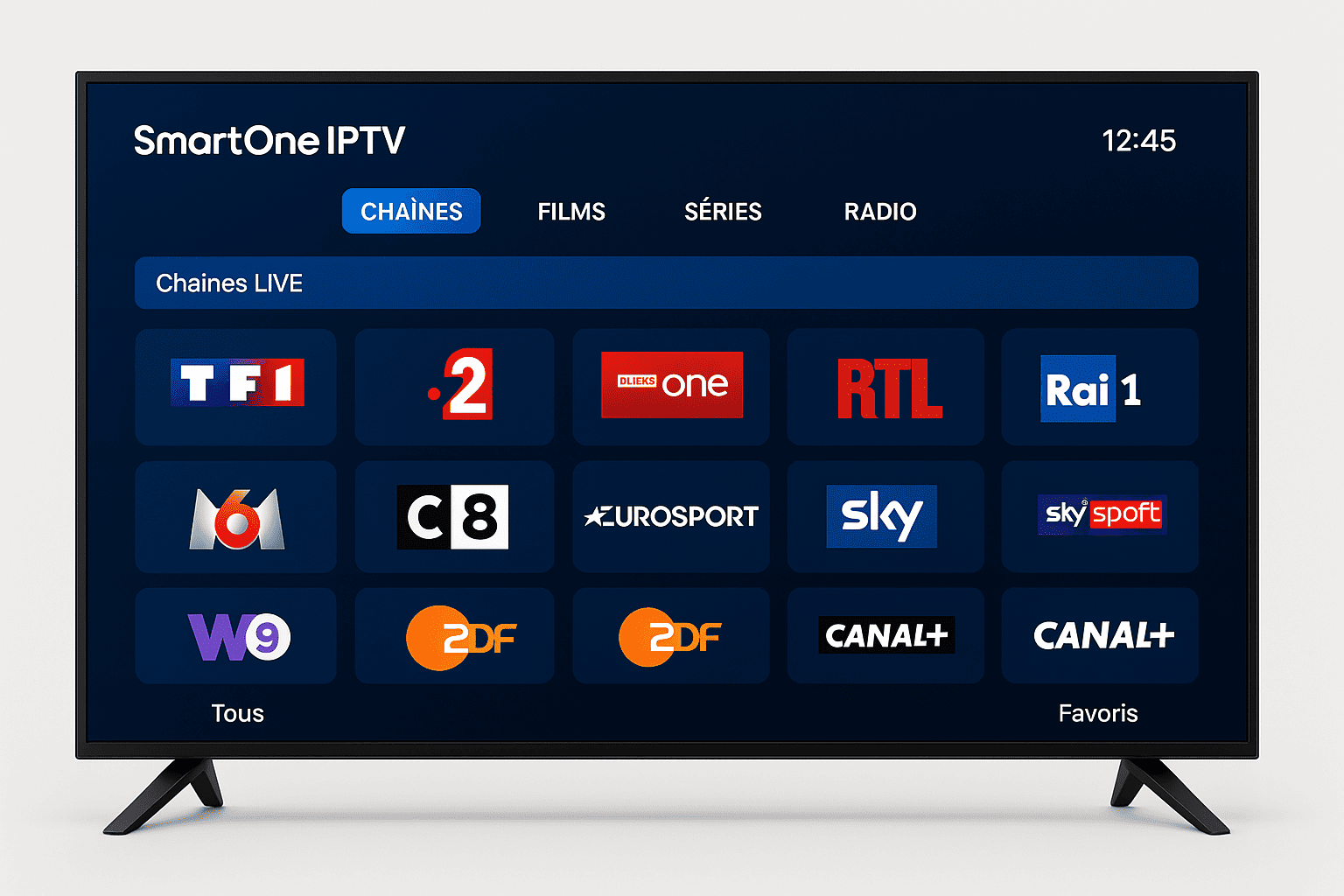 chaînes disponibles sur Smart One IPTV
