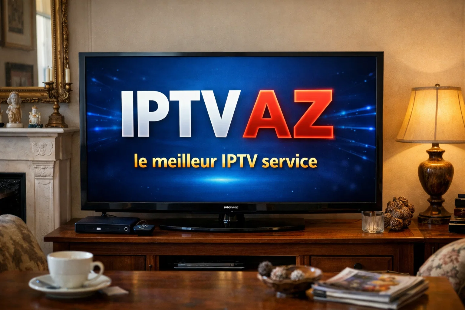 Télévision affichant un service IPTV avec IPTV AZ